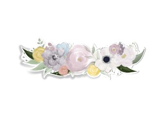 Watercolor Flower Sticker Floral Laptop Water Bottle Decal Vinyl