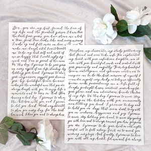 Hand Lettered Calligraphy Custom Wedding Vows