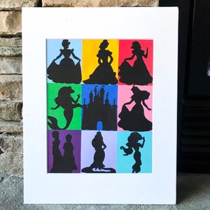 Princess Silhouettes Framed Print Home Wall Art Decor Girls Room