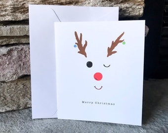 Christmas Card Merry Christmas Reindeer Holiday Card