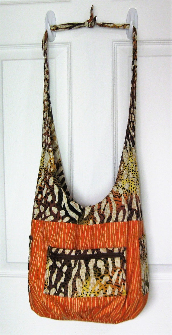 Brown Orange with Orange Stripe Reversible Should… - image 2