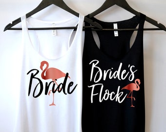 Flamingo Bachelorette, Bachelorette Party Tanks, Bachelorette Shirts, Let's Get Flocked up, I'm Getting Flocking Married, Rose Gold, Wedding