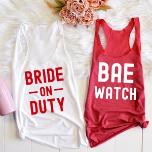 Bride on Duty Shirt, BAE Watch Shirt, Bachelorette Shirts, Bride Tanks, Nautical Bachelorette, Beach Shirts, Last Sail Before the Veil afbeelding 1