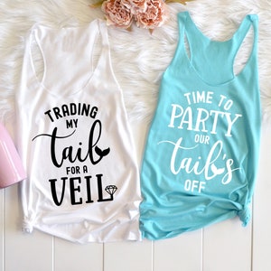 Trading My Tail for a Veil Shirt, Time To Party Our Tails Off, Mermaid Bachelorette Party Shirts, Mermaid Bride, Mermaid Shirt, Beach Tee