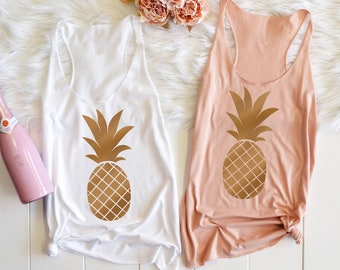 Pineapple Shirt, Pineapple Tank Top, Hawaii Bachelorette Shirts, Beach Bachelorette, Girls Trip Shirts, Hawaiian Vacation, Luau Shirt, Aloha