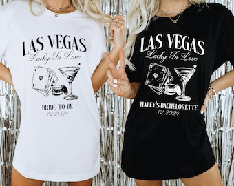 Las Vegas Bachelorette Party Shirts, Lucky In Love T-Shirt, Las Vegas Bride, Oversize Bachelorette Shirts, Casino Bachelorette Party