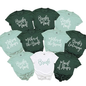 Bridesmaid Shirts, Sage Green, Emerald, Bachelorette Party Shirts, Bridesmaid Proposal, Bridal Party Shirt, Bridesmaid Gifts, Wedding Shirts