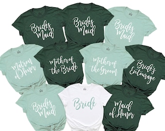 Bridesmaid Shirts, Sage Green, Emerald, Bachelorette Party Shirts, Bridesmaid Proposal, Bridal Party Shirt, Bridesmaid Gifts, Wedding Shirts