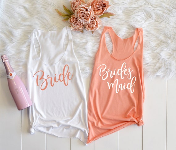 bride and bridesmaid tank tops