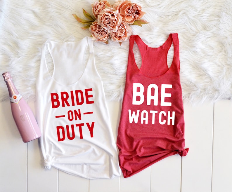 Bride on Duty Shirt, BAE Watch Shirt, Bachelorette Shirts, Bride Tanks, Nautical Bachelorette, Beach Shirts, Last Sail Before the Veil Bild 1