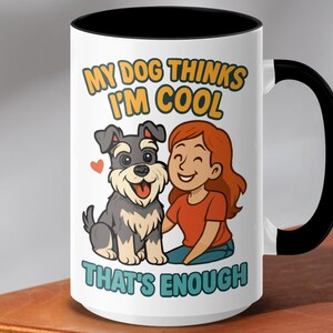 Mein Hund denkt im coolen Schnauzer Hundebecher - Lustige Hundeliebhaber Tasse - Geschenk für Hundemutter - Hundepapa Geschenk - Süße Haustierbesitzer Tassen