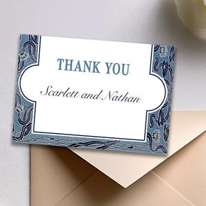 Thank You Art Nouveau Card, Elegant Art Nouveau Card, Editable Thank You Card, Thank You Card Printable, Vintage Thank You Card, VW10