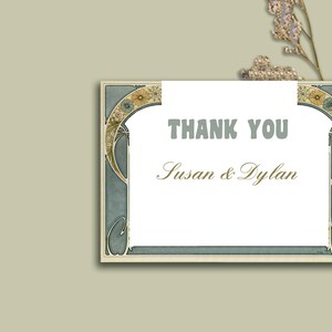 Thank You Art Nouveau Card by Mucha, Alphonse Mucha, Editable Thank You Card Template, Thank You Card Printable, Vintage Thank You Card VW1