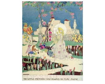The Little Princess, Jessie M. King, Art Nouveau Illustration, Art Nouveau Print, Vintage illustration, Fairy Tale Print, Fairy Illustration