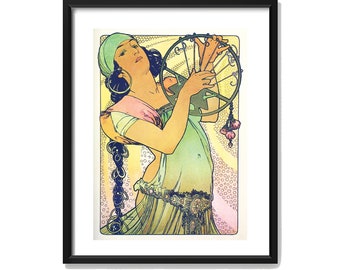 Salome Mucha, Alphonse Mucha, Vintage illustration, Art Nouveau, Art Nouveau Illustration, Mucha Print, Art Nouveau Print, Vintage Painting