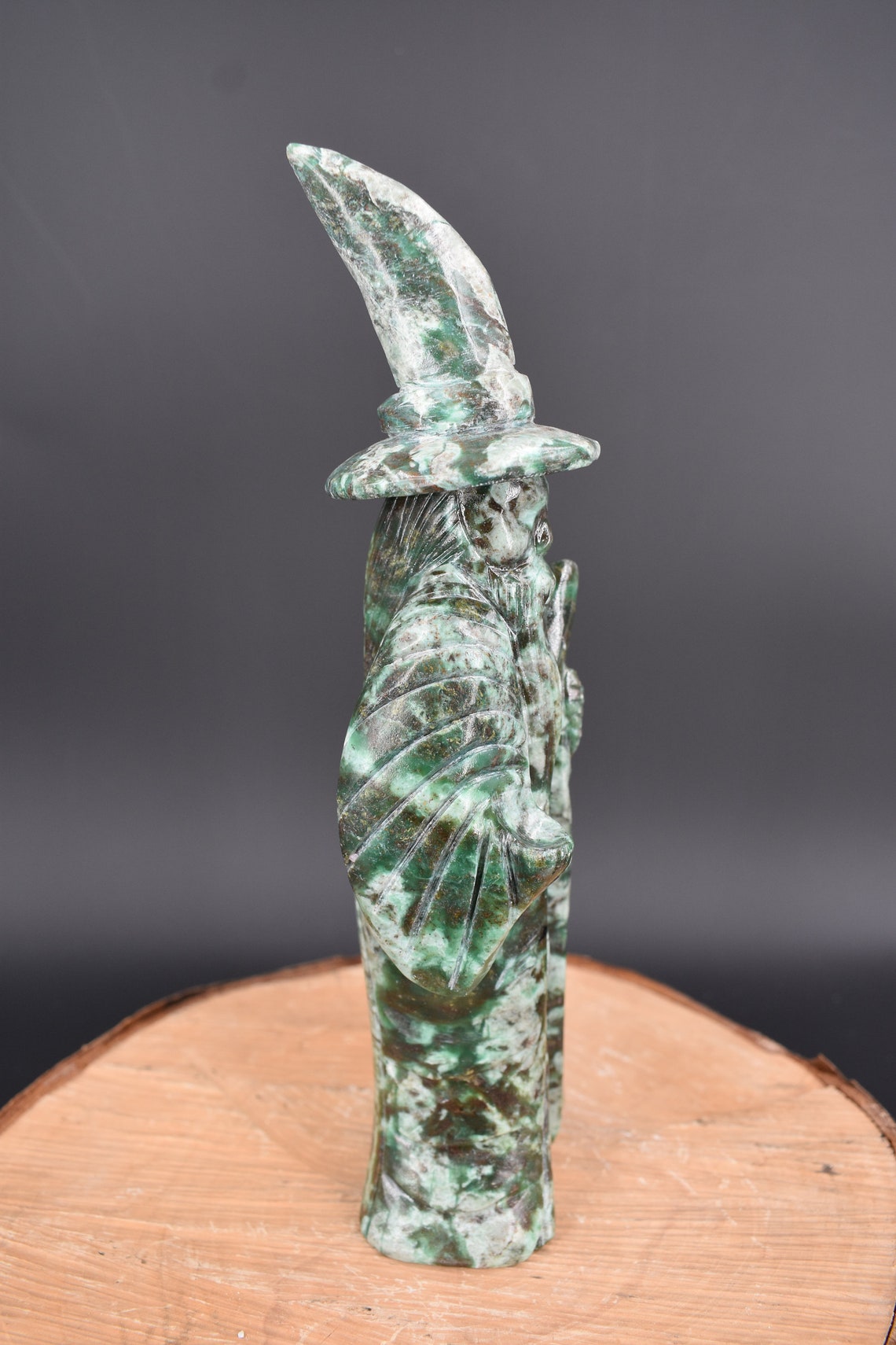 Handcarved Merlin wizard statue Etsy