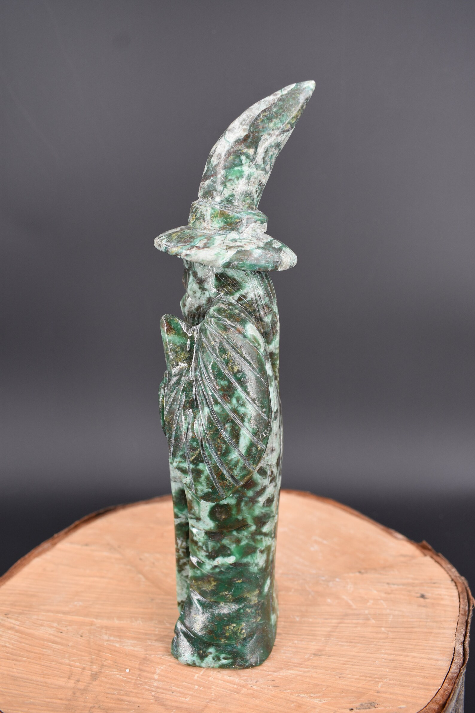 Handcarved Merlin wizard statue Etsy