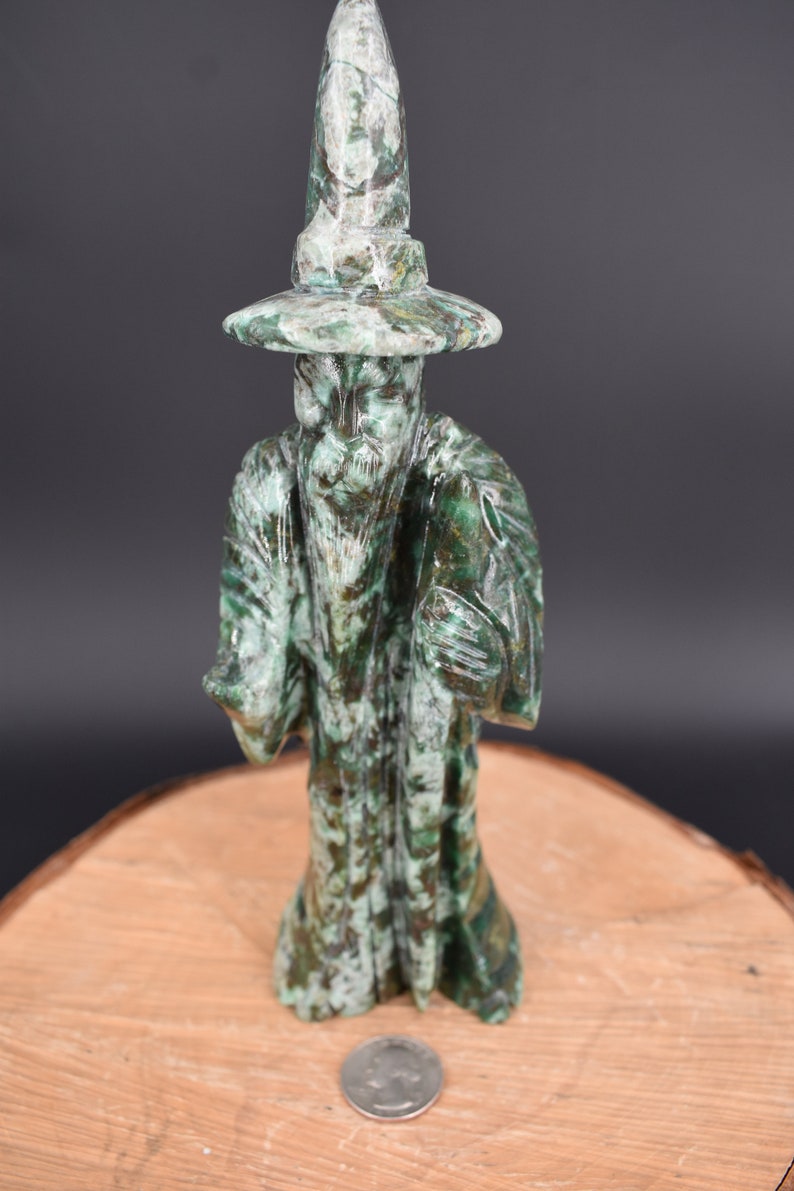 Handcarved Merlin wizard statue Etsy