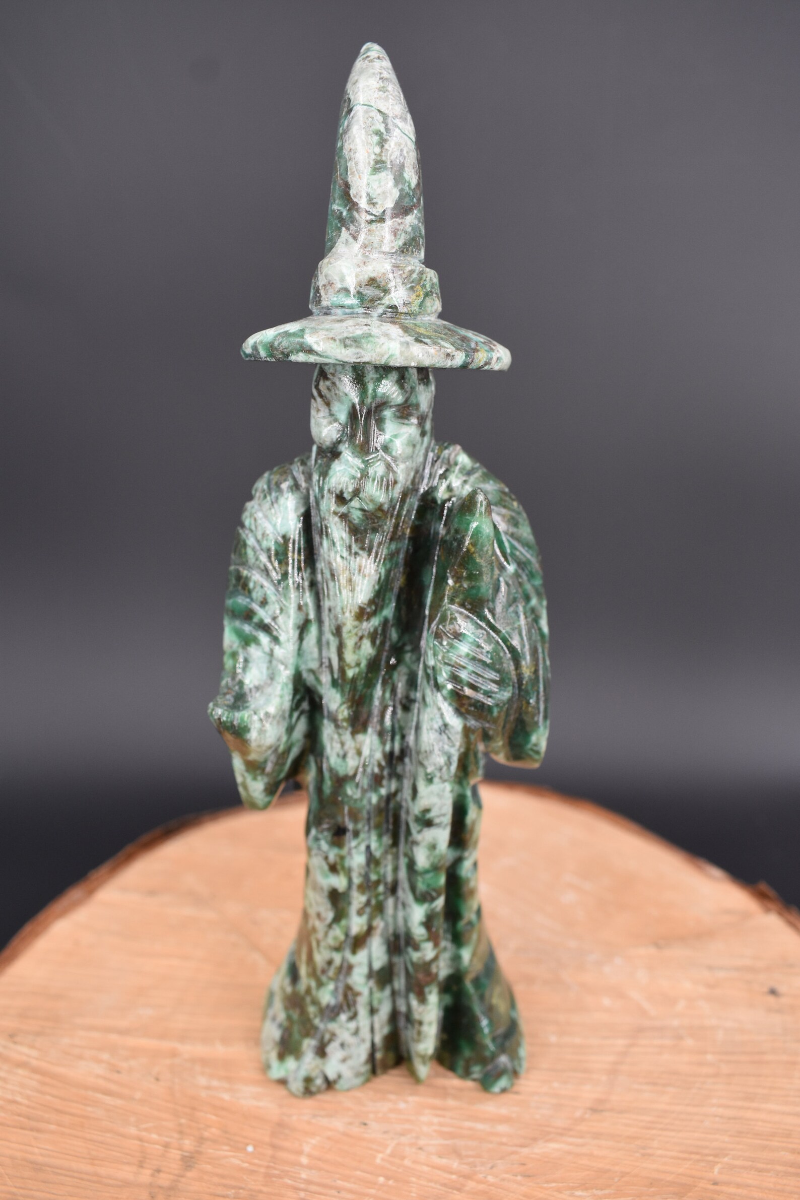 Handcarved Merlin wizard statue Etsy