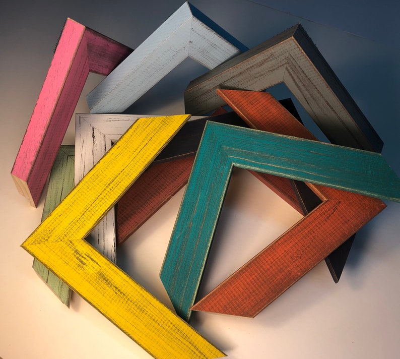 Barn Wood Colors Picture Frame Wide Rustic Solid Wood Etsy