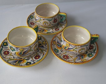Taza y platillo de desayuno Deruta / Patrón Raffaellesco / tazza da tè per la colazione / Forma rara solo una en Etsy / Mejor valor/