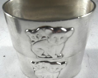 Collectible Carl Cohr Rare Silver Plated Napkin Rings| Napkin Holder- Vintage Australian Design with Koala Bear and Cub