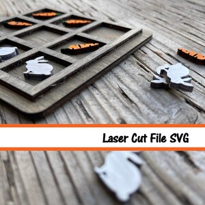 Easter Tic Tac Toe SVG. Glowforge Designs, Easter Cut Files, Easter Craft