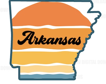 Arkansas State Retro PNG, Arkansas Clip Art, Retro PNG, Sublimation Clipart, State Pride