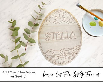 Easter Egg SVG, Easter Egg Paint Kit,Easter Craft GLOWFORGE FILE, Personalized Wood Egg Cut File, Easter Svg, Custom Easter Gift