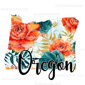 Oregon State Floral PNG, Oregon Clip Art, Floral PNG, Sublimation Clipart, State Pride