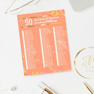 Tableau de lecture du Livre de Mormon de 90 jours, défi BOM, impression LDS