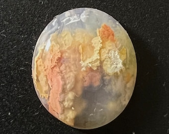 Graveyard point Plume agate cabochon small oval 14 x 16 x 4 mm