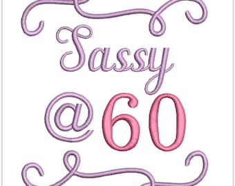 Sassy @ 60 – projekt haftu na 60. urodziny (wersja cyfrowa do pobrania)