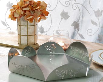 Centerpiece Fruit Tray,Bird Motif Centerpiece Tray,Host Hostess Gifts,Stainless Trays,Holiday Table