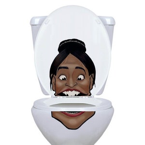 AOC Alexandria Shit for Brains Ocasio-Cortez Vinyl Toilet Lid Sticker image 1