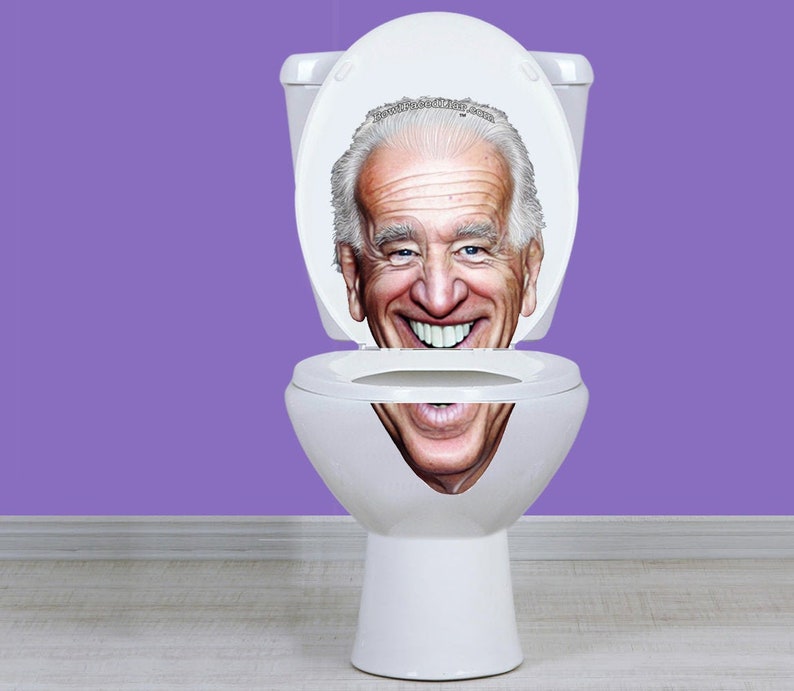 Creepy Joe Biden Vinyl Toilet Lid Sticker Decal Etsy