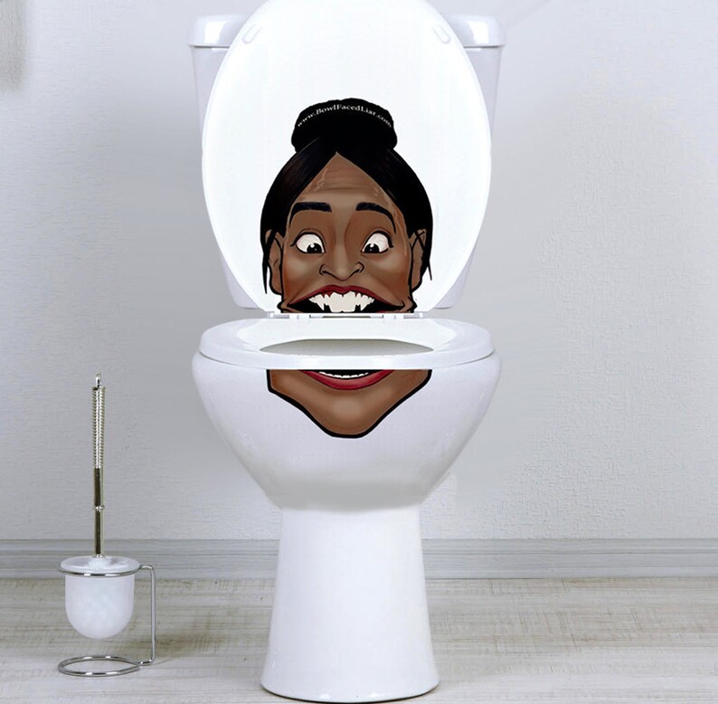 AOC Alexandria Shit for Brains Ocasio-Cortez Vinyl Toilet Lid Sticker image 2