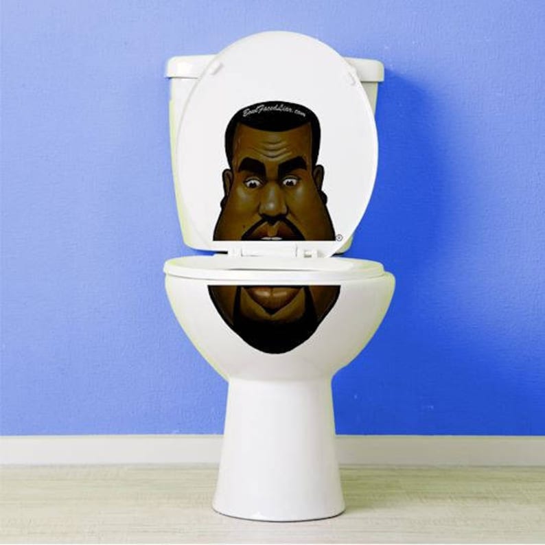 Kanye West Vinyl Toilet Lid Sticker Decal Etsy