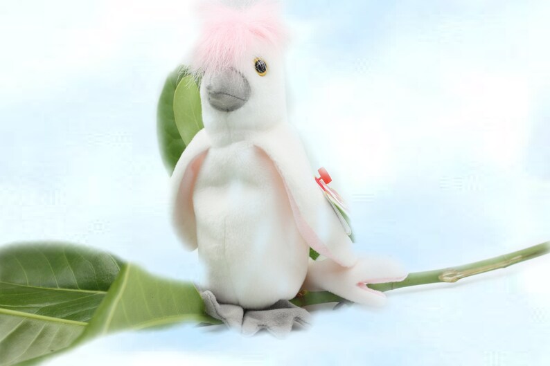 Kuku Beanie Baby Collectible Cockatoo Tropical Bird Toy Etsy