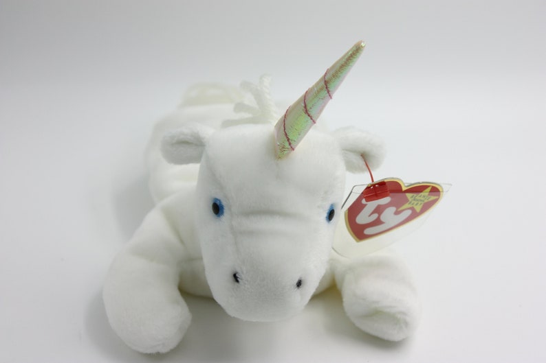 Mystic Unicorn Beanie Baby 1990s White Ty Plush Unicorn Etsy