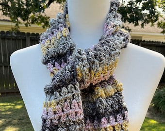 Jenny Scarf PDF pattern, pattern to crochet a winter scarf, women's scarf, crochet gift, crochet bobble scarf, man scarf,