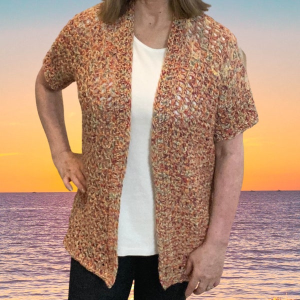 Sunset Crochet Cardigan Crochet Pattern, PDF pattern, women's spring cardigan, beginner friendly, fits all sizes,  spring