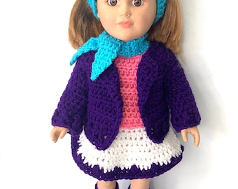 18" Doll Clothes Crochet pattern, Doll clothes pattern, 18 inch doll skirt pattern, crochet patterns