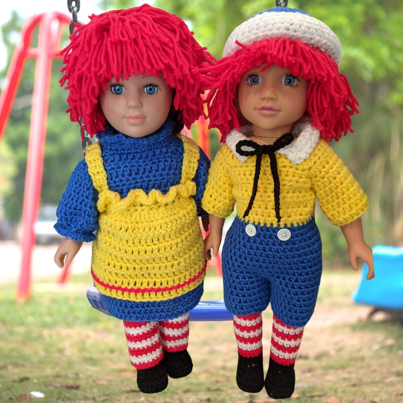 18 Doll Raggedy Ann and Andy Crochet Pattern 18 Etsy