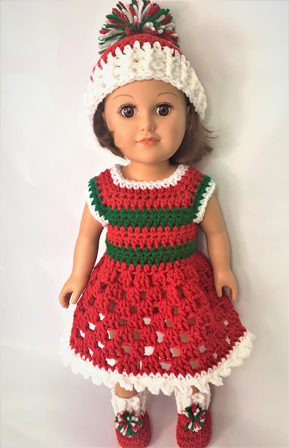 18 Doll Christmas Crochet Pattern Christmas Crochet 18 Doll Clothes Pattern Crochet Doll Clothes Pattern Etsy