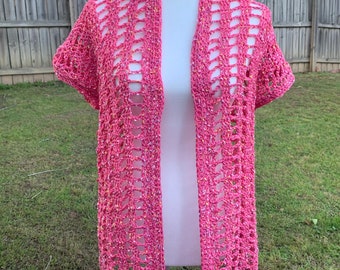 Simple Summer Cardigan Crochet Pattern, PDF pattern, women&#39;s spring cardigan, swimsuit coverup,