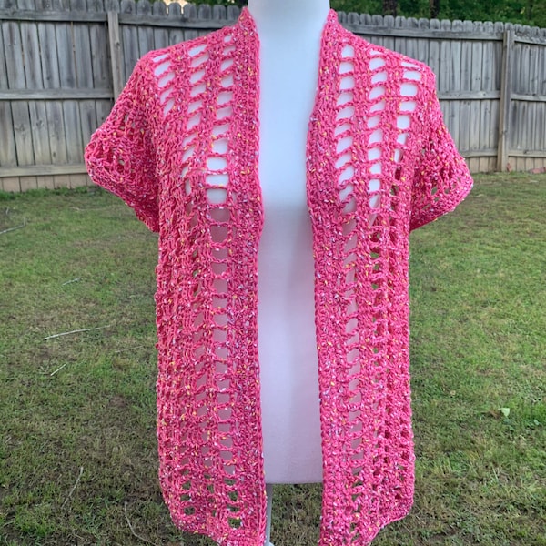 Simple Summer Cardigan Crochet Pattern, PDF pattern, women's spring cardigan, swimsuit coverup,