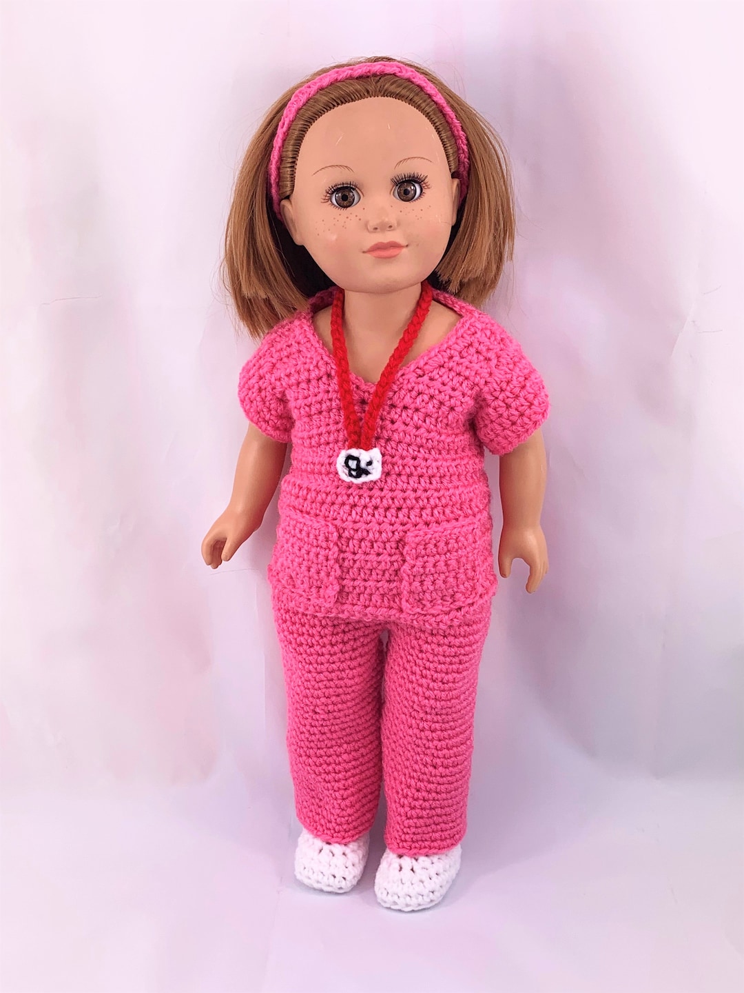 18" Doll Nurse Scrubs, Crochet PDF Pattern, Doll Shoes Pattern, Crochet ...