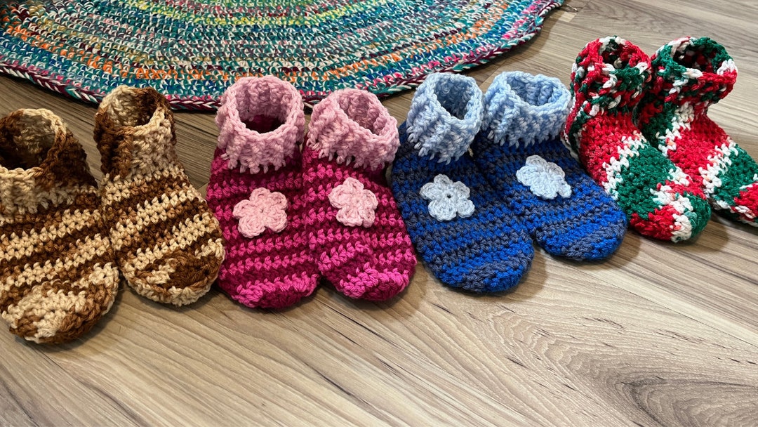 Crochet Slippers Pattern, Crochet Booties, Slippers for the Family
