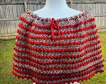 Easy Crochet Capelet Häkelanleitung, PDF Häkelanleitung, Damen Frühling, Herbst Cape, Herbstponcho, passend für alle Größen, häkeln wearables, jennylynn